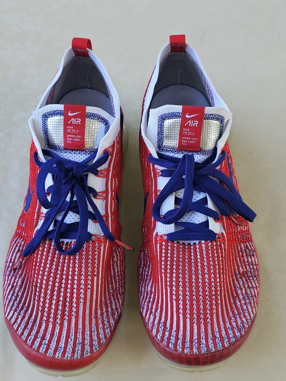 Nike Air VaporMax Flyknit 3 USA Men’s 15 Red White Blue CW5585-100
